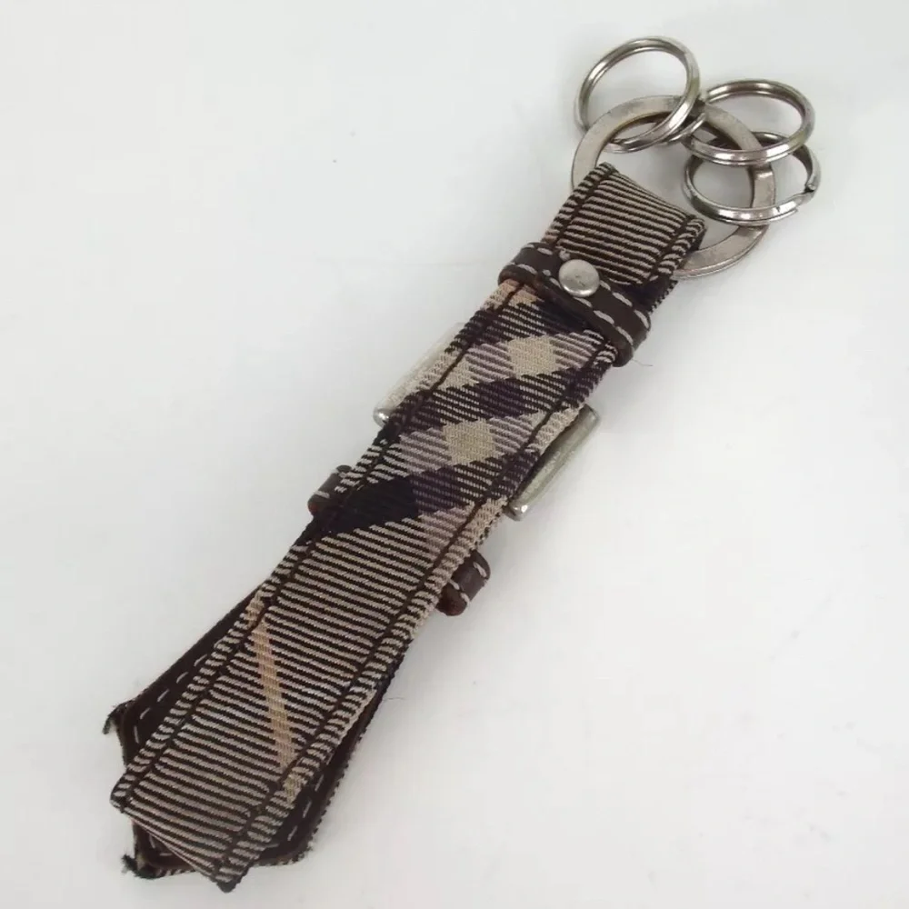 Authentic Preloved BURBERRY Nova Check charm leather/metal